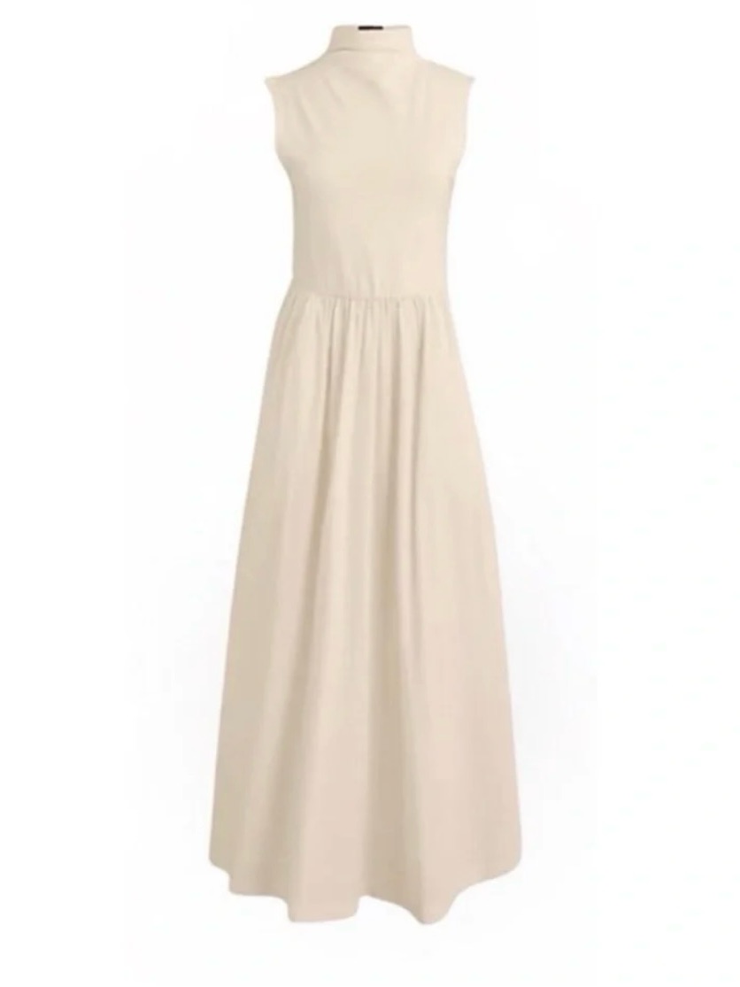 J. Crew Sleeveless High-Neck Maxi In Soft Cream. Style By263. Size S